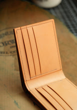 Load image into Gallery viewer, Eight Pocket Traditional Bifold - Horween Middleborough Shell Cordovan &amp; Natural Italian Vegtan

