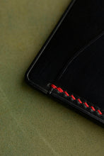 Load image into Gallery viewer, Three Pocket Minimalist - Black Shell Cordovan &amp; Red Thread
