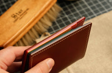 Load image into Gallery viewer, Six Pocket Vertical Wallet - Chestnut and Rainbow Italian Vegtan
